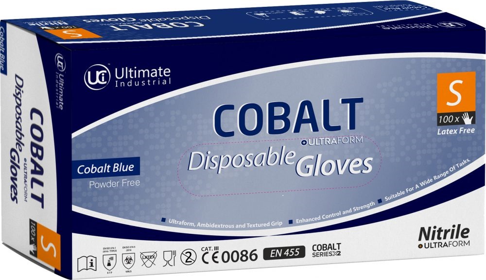 Case Of 1000 Premium Disposable Nitrile Gloves Cobalt Blue EN374 EN455